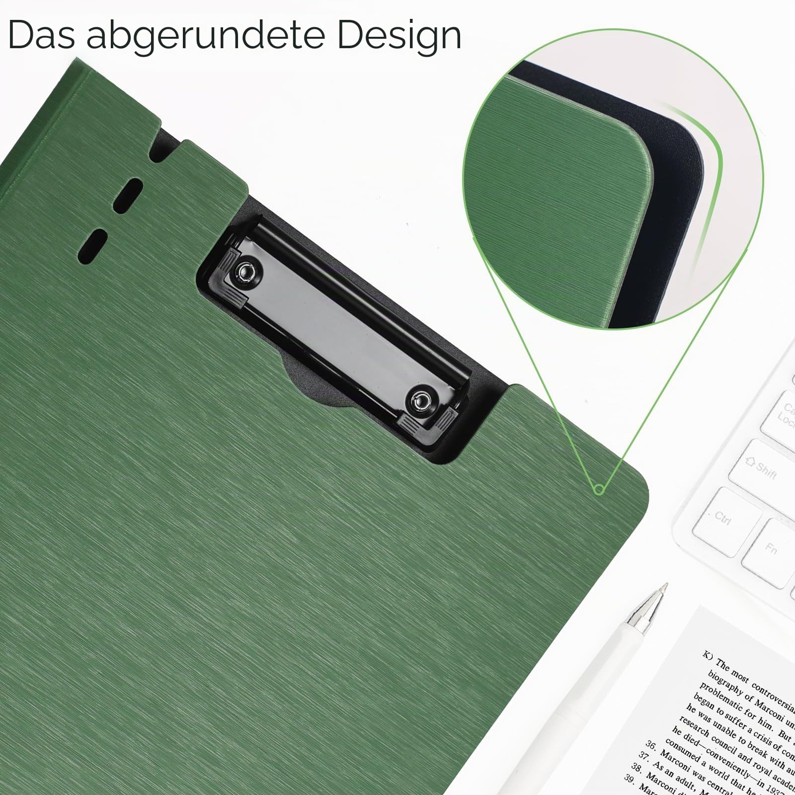 Klemmbrett,10 Stück A4 Faltbare Klemmbretter mit Zwei Clips(Grün) | Dokumenten Organizer, Klemmbretter für Geschäft,Büro, Schule Oder Restaurant