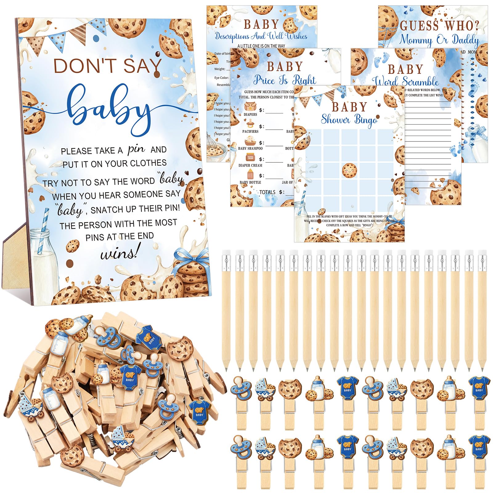 Patelai 321 Pcs Baby Shower Games Supplies, Cookie