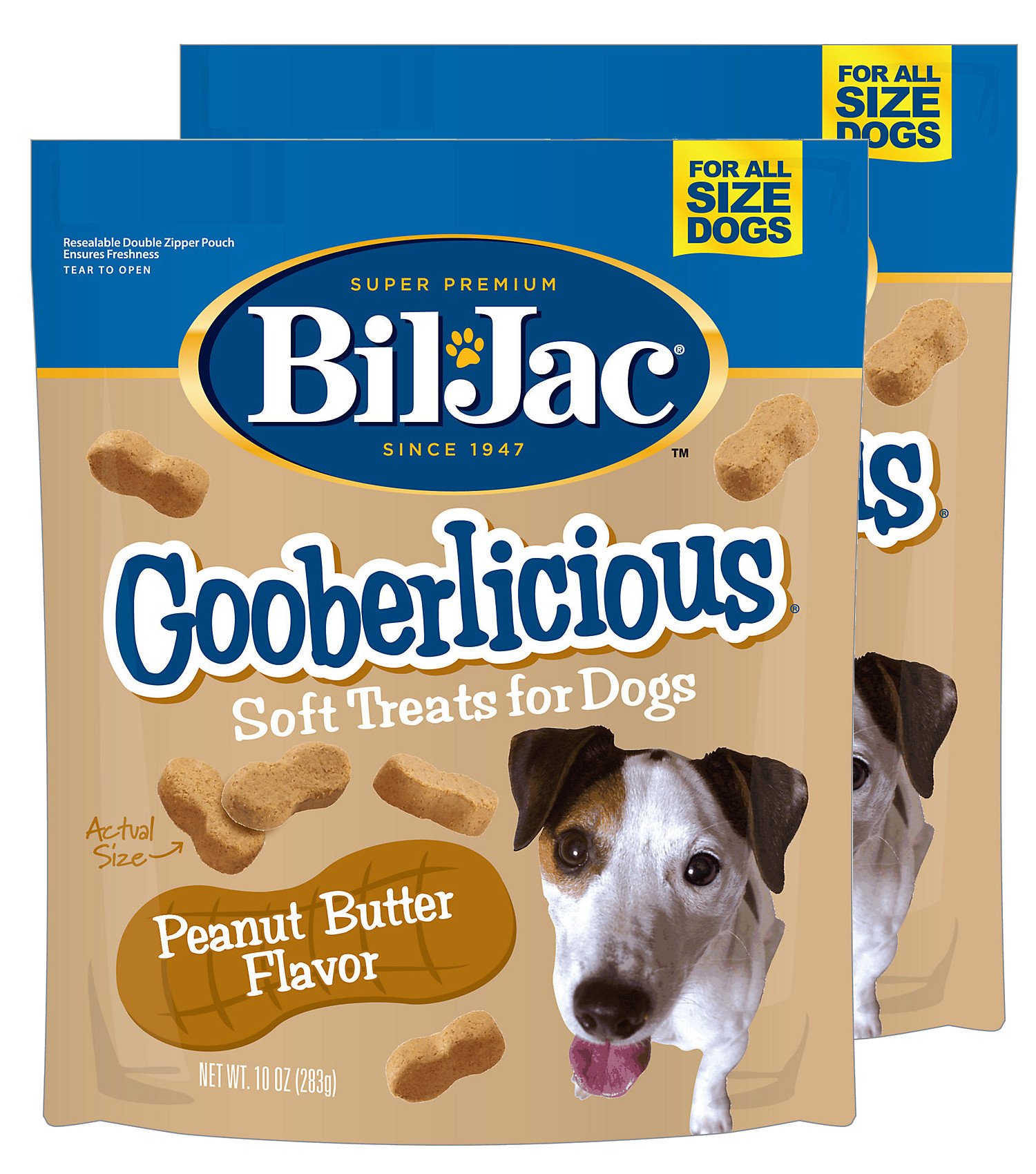 Bil-Jac Gooberlicious Soft Treats for Dogs, Peanut Butter Flavor, Made with Real Chicken Liver, 10oz (2-Pack)