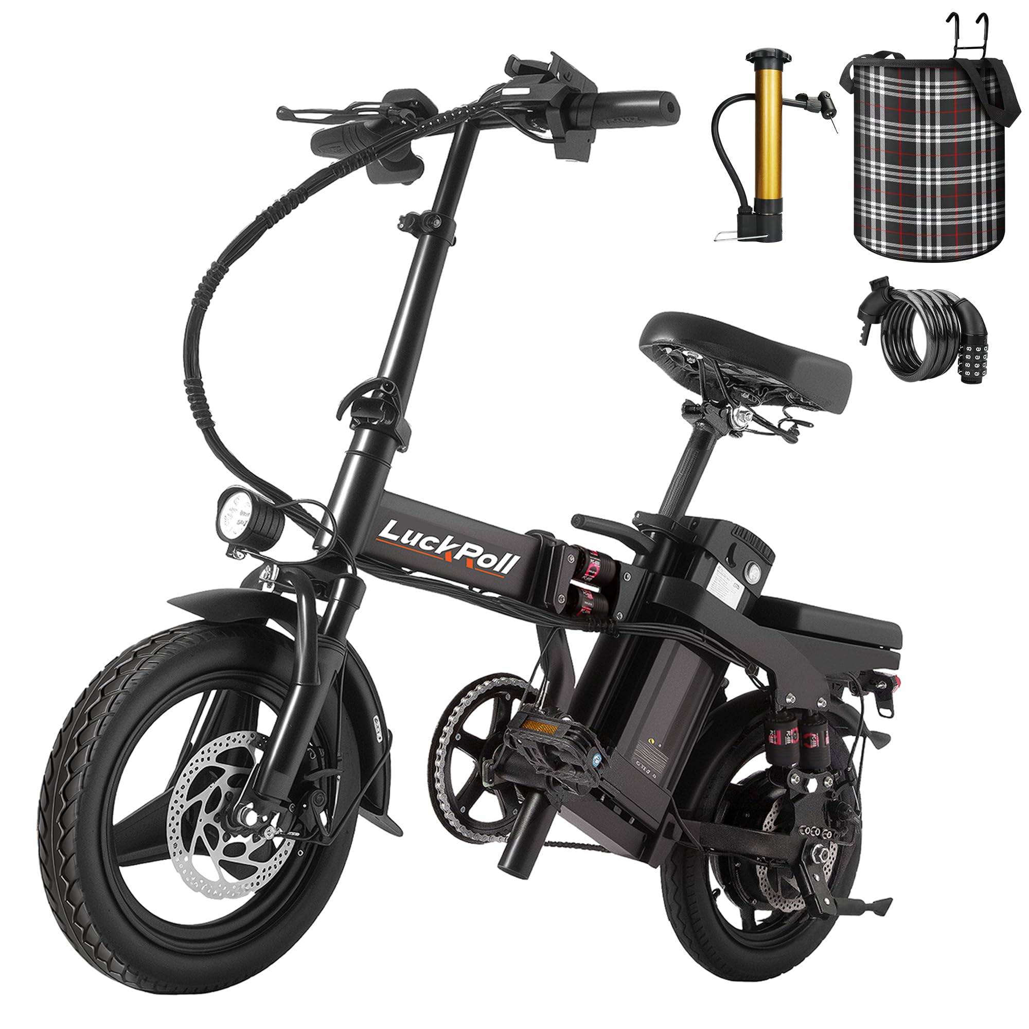 Lightweight Folding Mini Electric Bike for Adults–14 Inch Electric Bicycles Ebike,2000W/1000W, 40/28MPH,52V 25Ah &amp; 48V 15Ah,60-80mi Range, Removable Battery