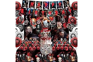 Halloween Party Decorations- 105Pcs Scary Party Supplies with Banner and Balloons