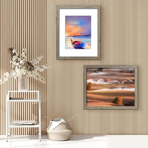 Miniatura 10 de LUCKYLIFE Juego de 2 marcos para póster de 12 x 18 pulgadas, para exhibir imágenes de 11 x 17 pulgadas con paspartú o de 12 x 18 pulgadas sin