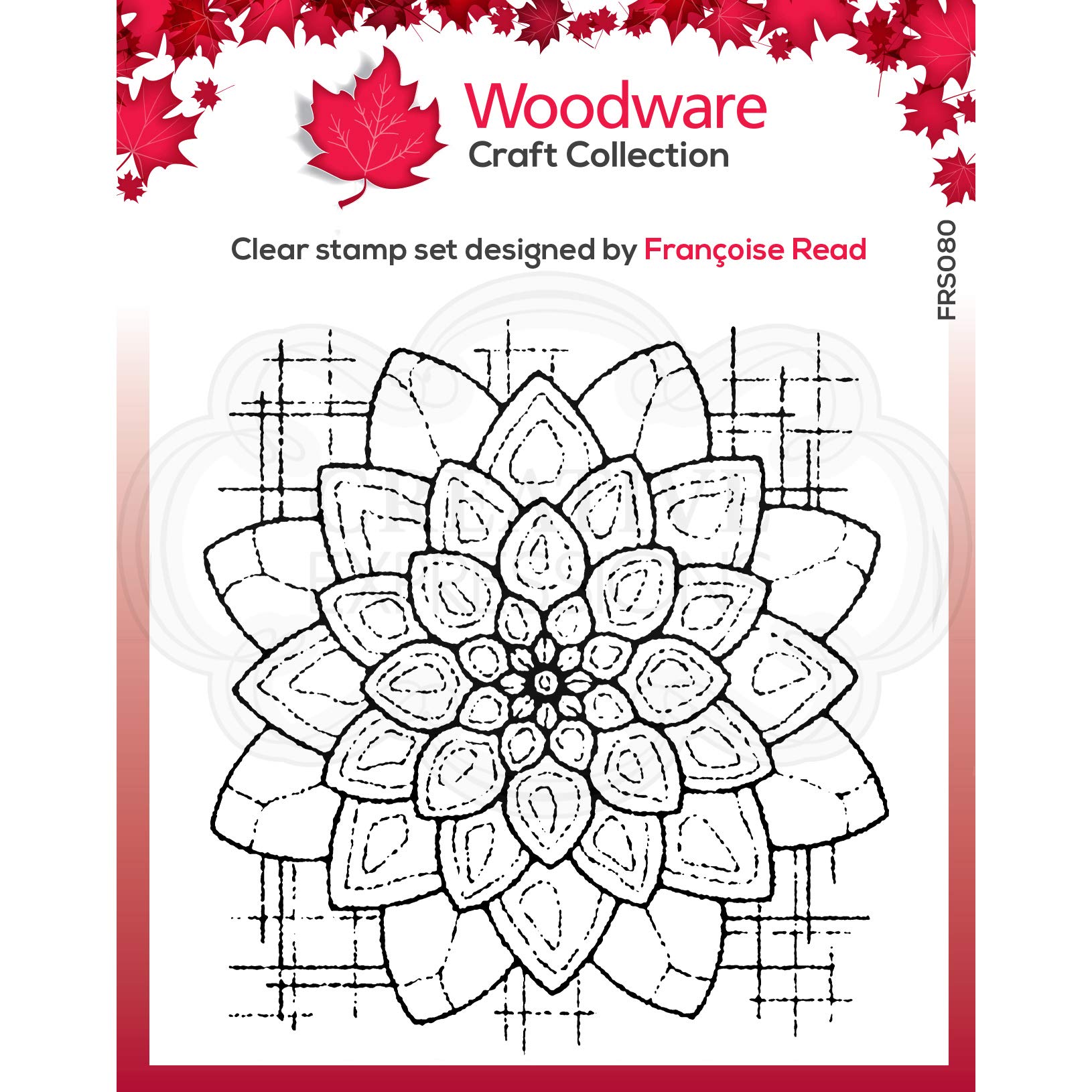 Woodware Blossom Flower 10cm x 10cm Clear Stamp Thank You Birthday Card Making