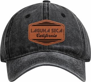 Laguna Seca California City Retro Souvenir Dad Hat Unisex Soft Baseball Cap with Engraved Leather Patch