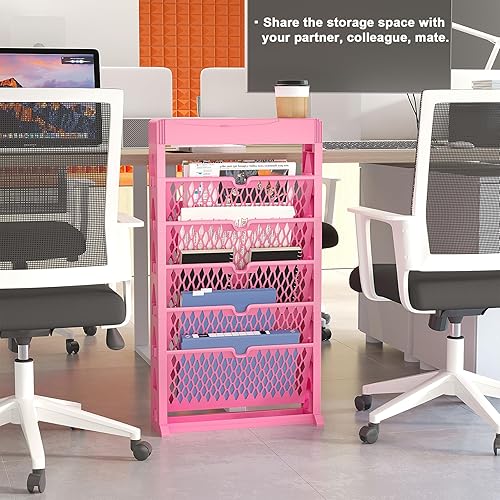 Miniatura 4 de Estantería de 6 niveles para libros, extraíble con ruedas, organizador de lectura para niños, soporte para revistas, archivadores de oficina (10