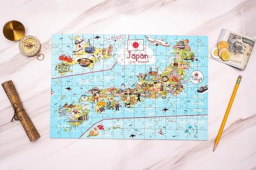 Miniatura 2 de Rompecabezas de madera con mapa de Japón, 152 piezas, 15 x 10 pulgadas
