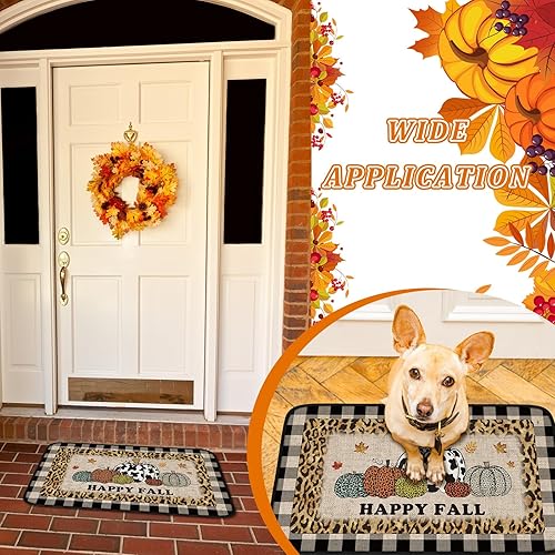 Miniatura 5 de Timgle Tapete de otoño antideslizante para puerta de casa de campo, para interiores y exteriores, para Acción de Gracias, calabaza, para el porche