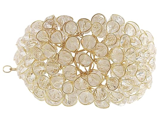 Crunchy Fashion Glossy Metal Charm Bracelet for Women(White)