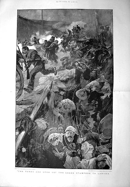 1897 Türkischer SoldatKrieg Griechischer LeuteAnsturm Larissa