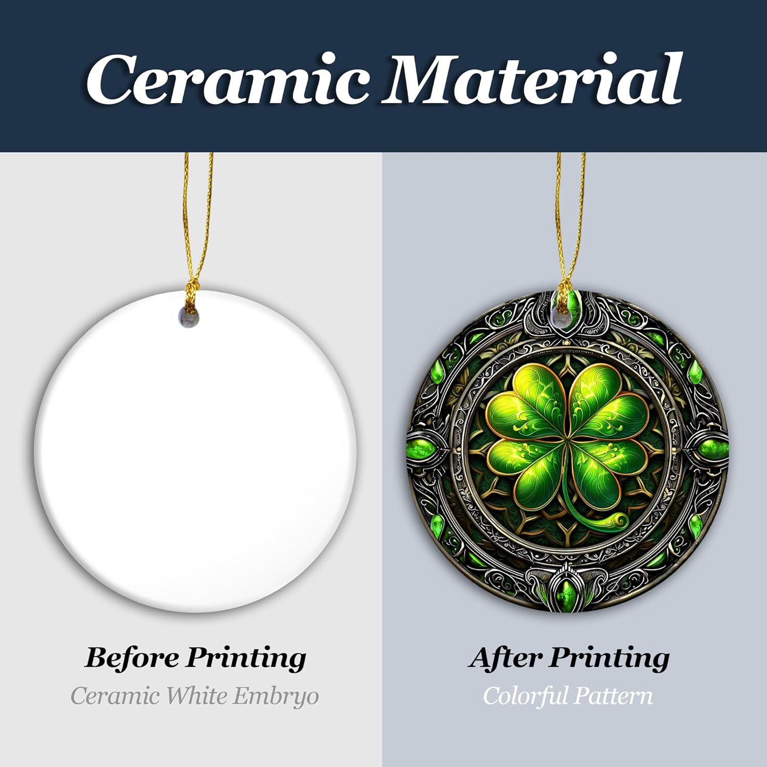 Saint Patrick’s Day Ornament | Vintage Green Lucky Four Leaf Irish Christmas Ornament, Ireland Heritage Luck of The Irish (Crystal Lucky Clover) - Image 6