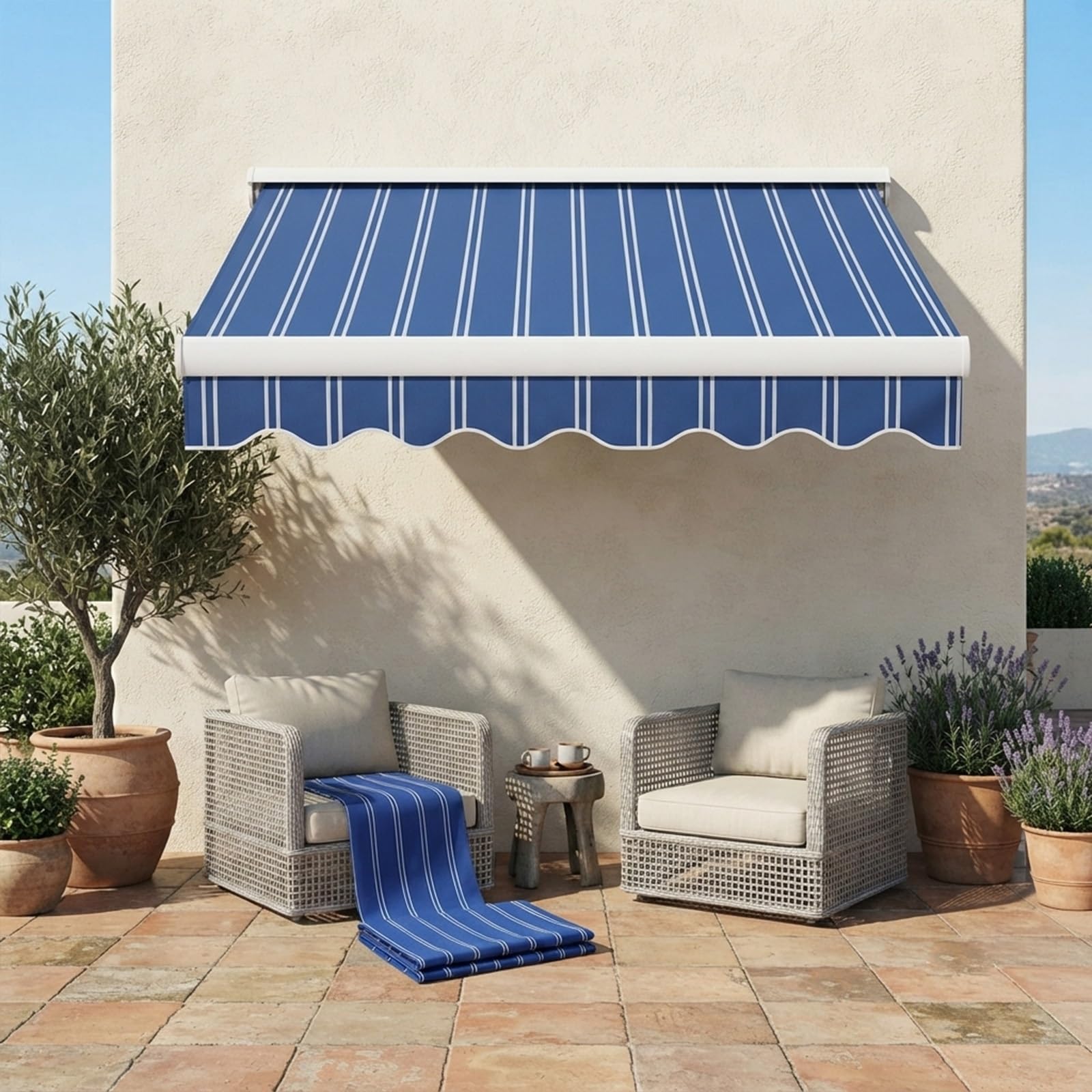 Toile De Remplacement Store Banne, Tissu Store Banne | Toile de rechange 450 x 330, imperméable et résistante au soleil, en acrylique(C,8x7ft(2.4x2.1m))