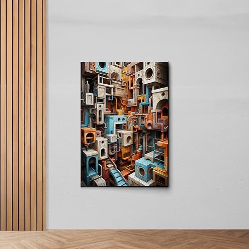 Miniatura 3 de Nature, Plants, boho wall hanging, Minimalist home artwork, Framed Canvas Print Wall Art Abstract Shapes Illustration, orange wall art, wedding