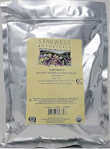 starwest botánicos Maca Polvo de raíz Orgánica (gelatinized), 1libra