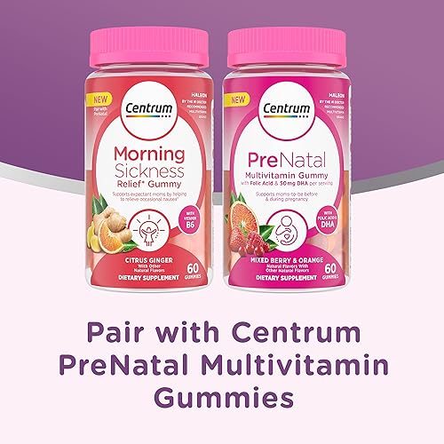 Miniatura 3 de Centrum Gomitas para aliviar las náuseas matutinas, sabor cítrico a jengibre, 60 unidades, suministro para hasta 60 días