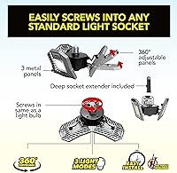 Vista 3 de Bell+Howell Triburst - Luz LED de garaje seleccionada, 5500 lúmenes, 3000 K, 4500 K, 5500 K, luces LED de techo para garaje, luces LED brillantes