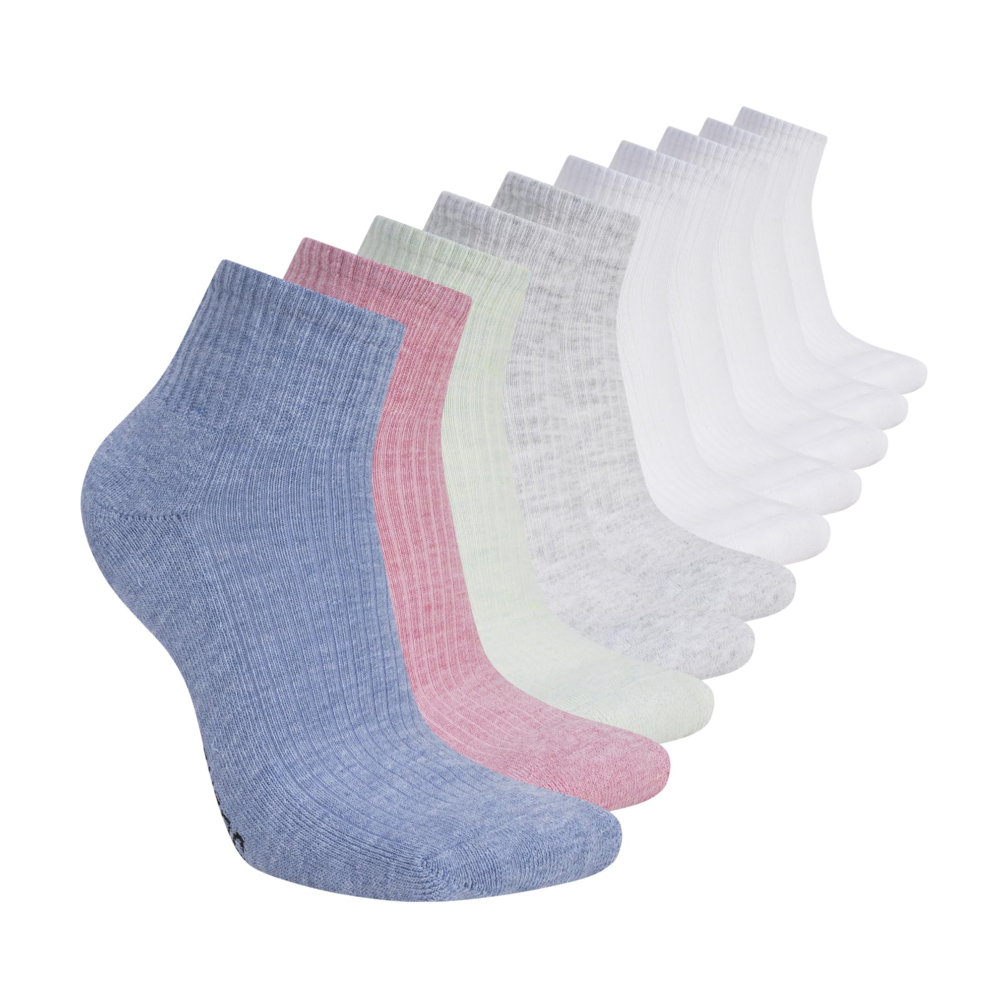 Skechers Women's 10-pack Half Terry Classic Quarter Crew Socks, Comfort-fit &amp; Cushioned Footbed