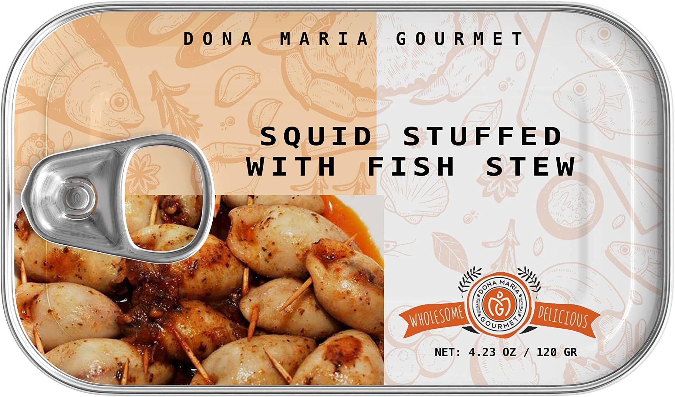 Squid stuffed with fish Stew