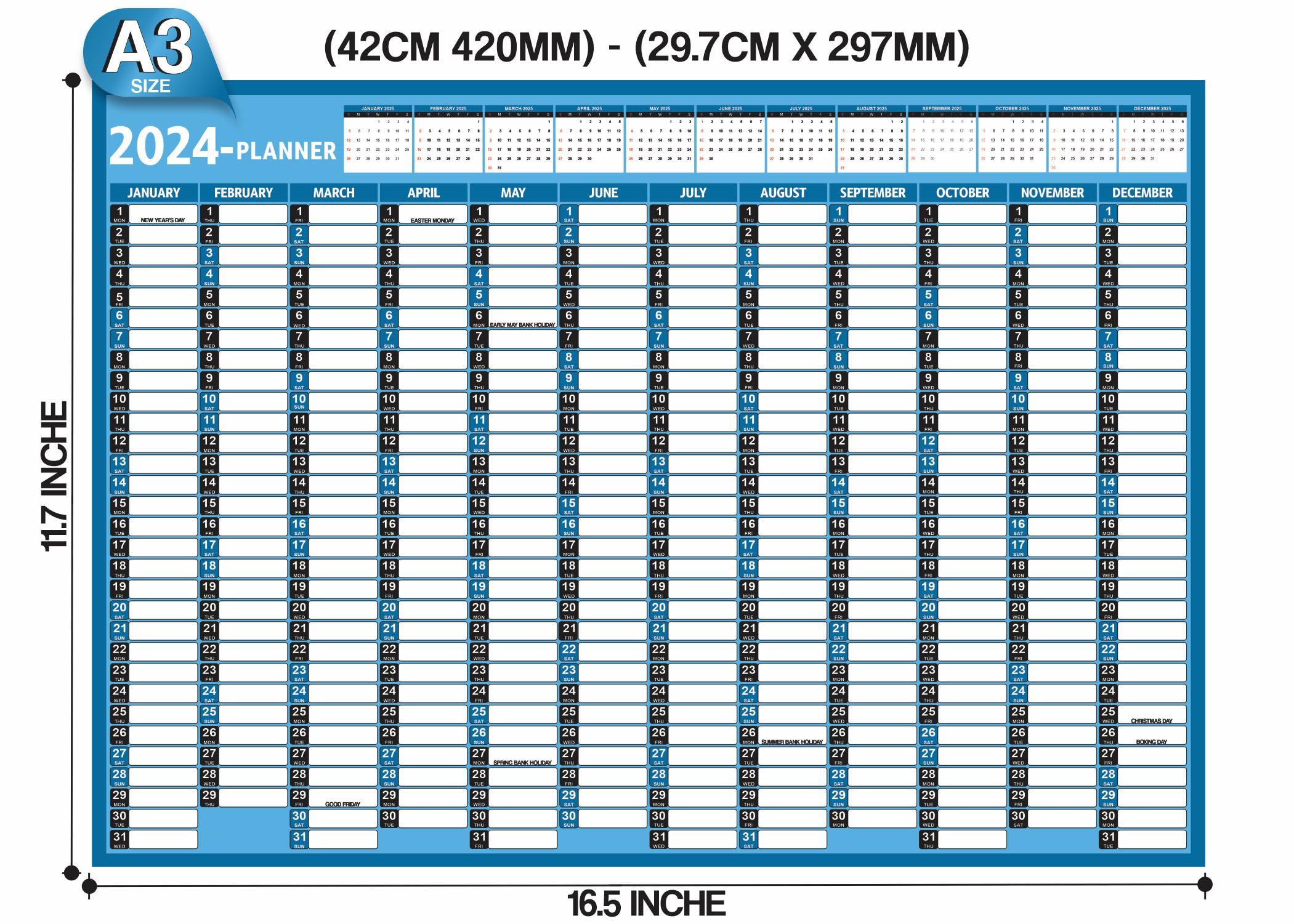 Wall Planner 2026 2025 Wall Planner 2025 Large Yearly Planner Printable