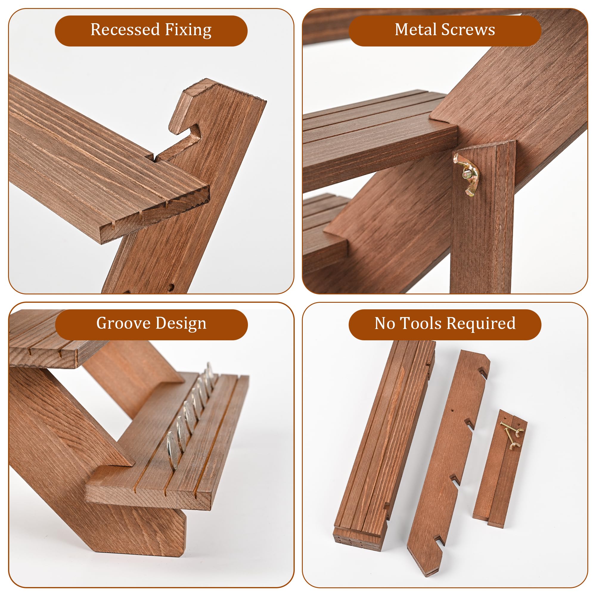 Espositore In Legno Per Gioielli A 3 Ripiani Bianco - Scaffale Da Tavolo Per Orecchini, Collane E Piccoli Oggetti