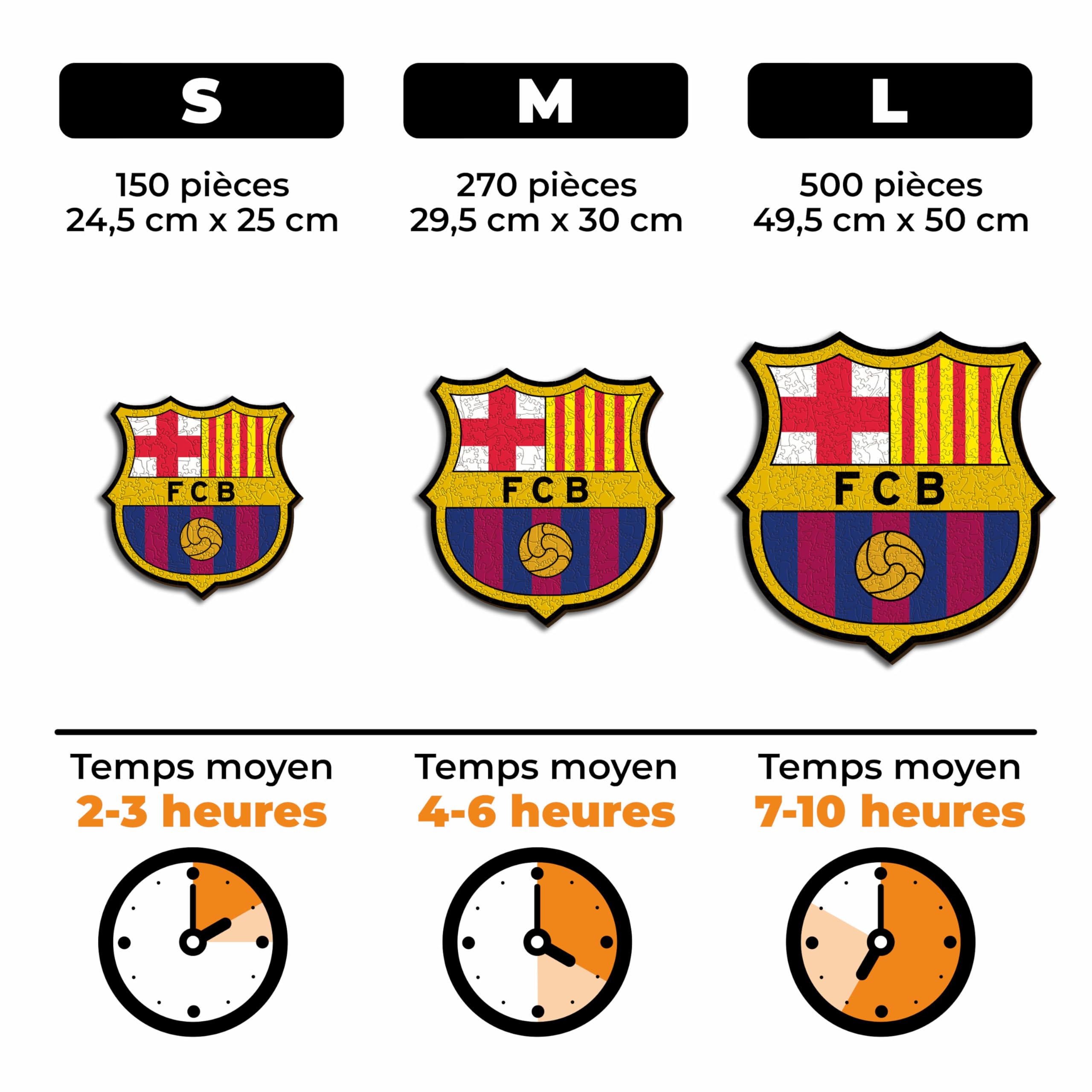 Iconic Puzzles - Barcelona, Logo, Puzzle en Bois sous Licence Officielle, 100% Durable, Cadeau pour Adultes et Enfants, Taille M, 270 pièces
