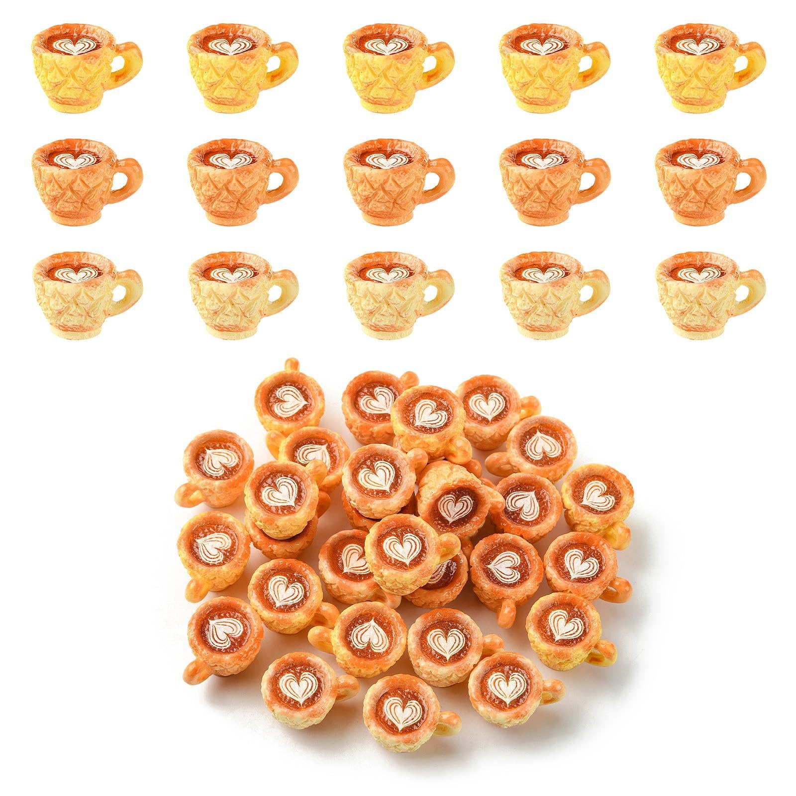DanLingJewelry 30Pcs 3 Styles Baking Bread Theme Mini Coffee Cups Resin Imitation Drink Coffee Mug Tableware Dollhouse Ornaments for Party Decor Jewellery Making — image 1
