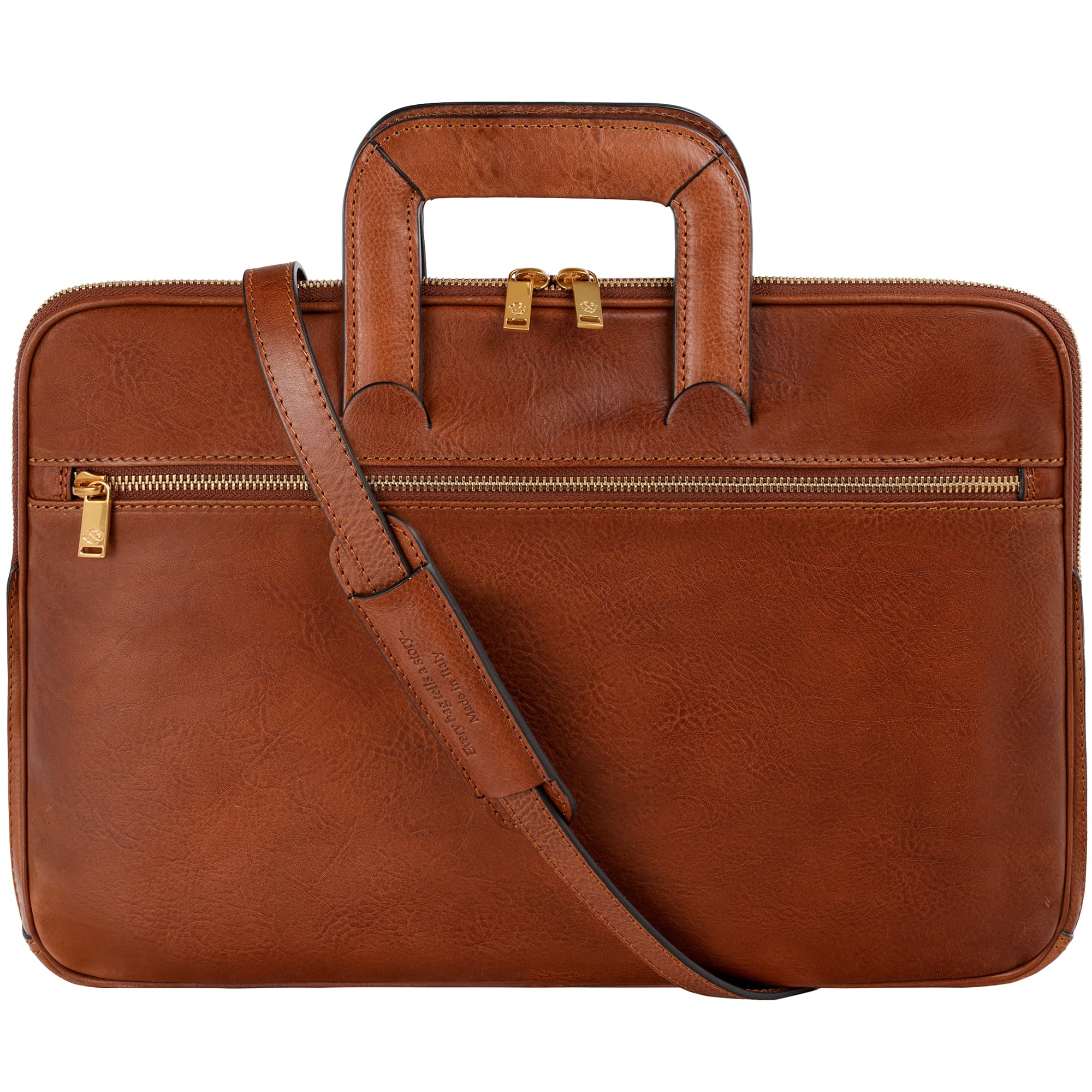 Time Resistance Slim Leather Briefcase