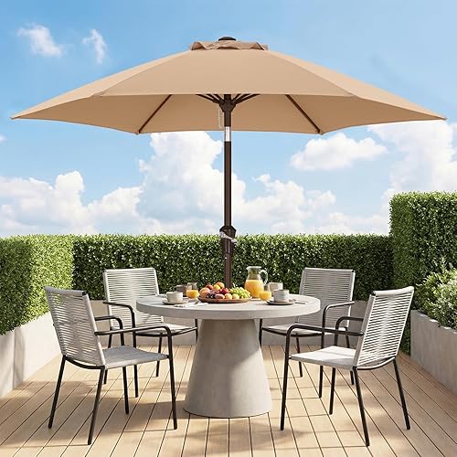 Miniatura 46 de ABCCANOPY Sombrilla de patio al aire libre de 7.5 pies, sombrilla de mesa con protección UV con manivela para una fácil instalación, adecuada