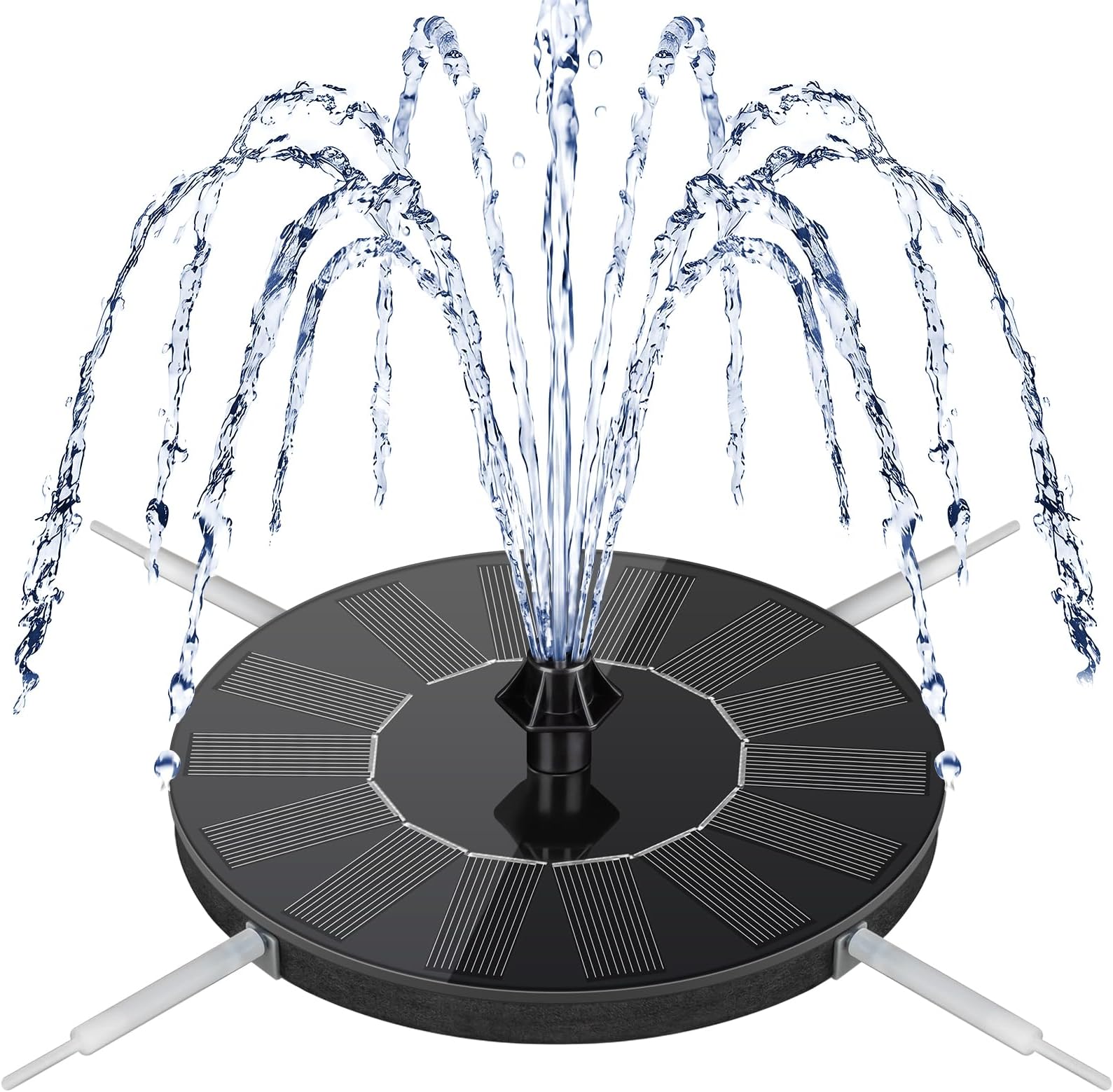 Mademax Solar Bird Bath Fountains, Upgrade 1.4W Solar Fountain Pump with 8 Nozzles & 4 Brackets, Free Standing Floating Solar Powered Water Fountain Pump for Bird Bath, Garden, Pond, Pool, Outdoor