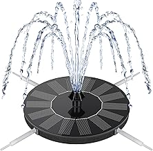 Mademax Solar Bird Bath Fountains, Upgrade 1.4W Solar Fountain Pump with 8 Nozzles & 4 Brackets, Free Standing Floating Solar Powered Water Fountain Pump for Bird Bath, Garden, Pond, Pool, Outdoor