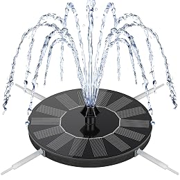 Mademax Solar Bird Bath Fountains, Upgrade 1.4W Solar Fountain Pump with 8 Nozzles & 4 Brackets, Free Standing Floating Solar Powered Water Fountain Pump for Bird Bath, Garden, Pond, Pool, Outdoor