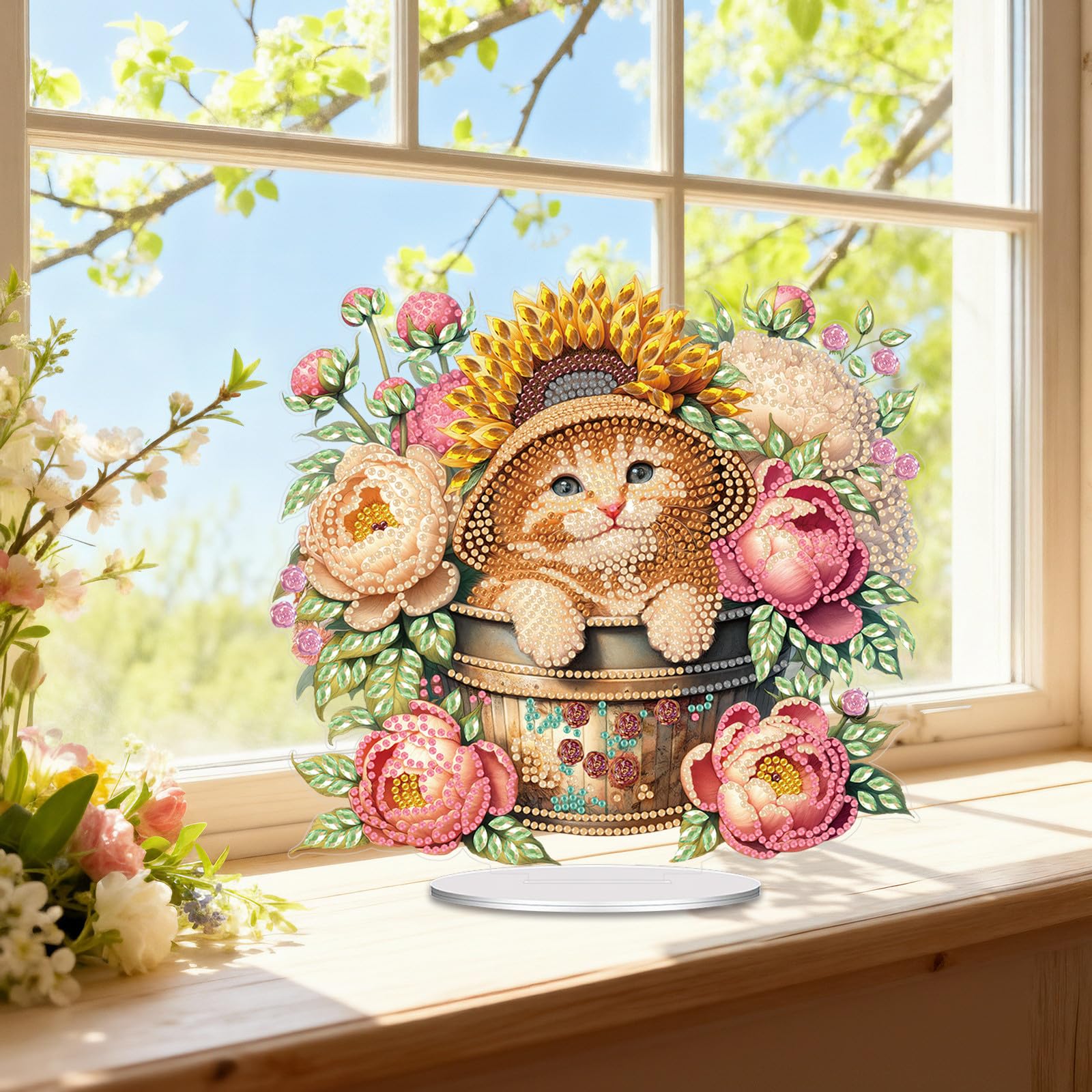 CustmArti DIY Diamond Art Painting Acryl Aufsteller Osterei Ostern Bastelset Tischdekoration Malen nach Zahlen Wohnzimmer Hobby Anfängerfreundlich-4PCS