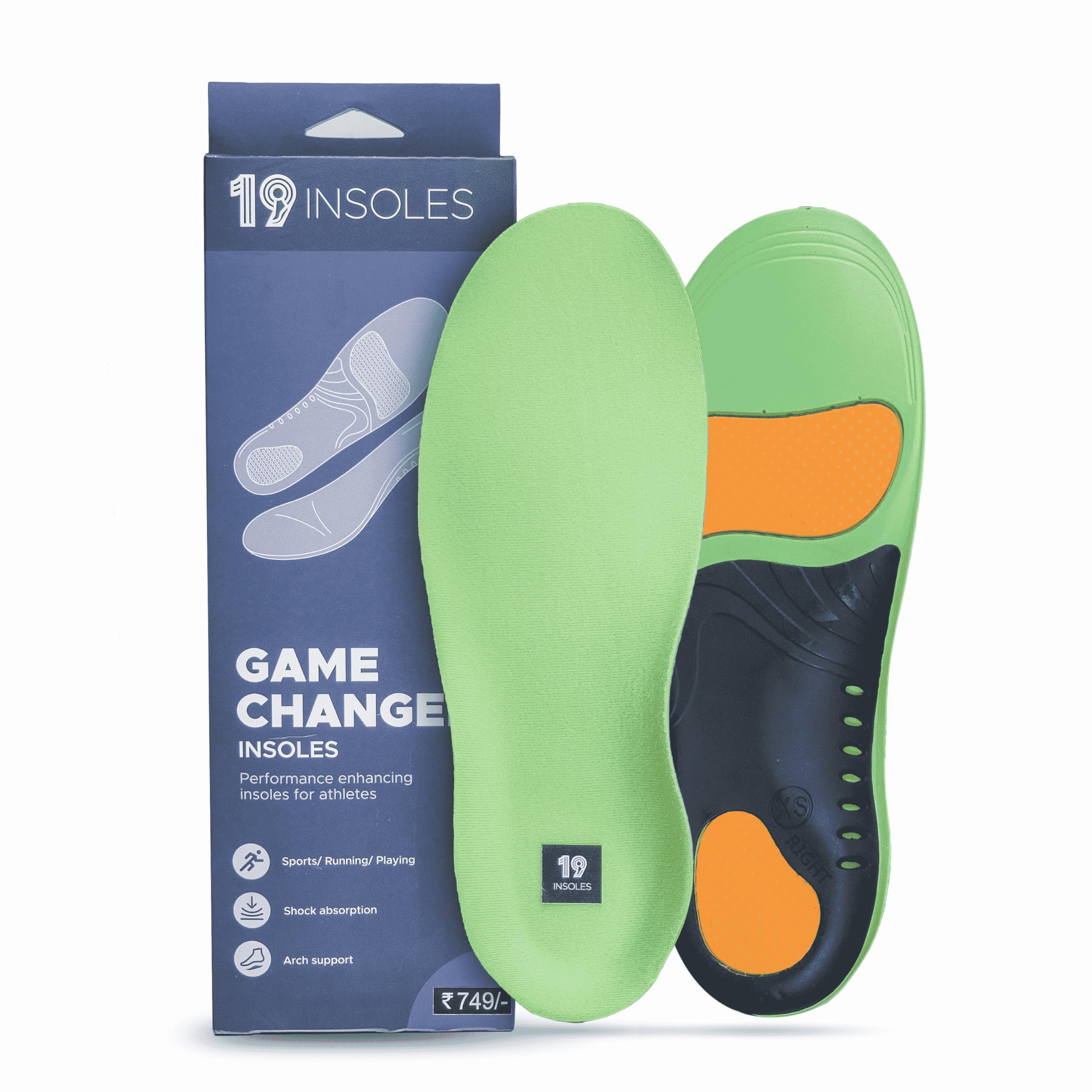 19 INSOLES - All-Sport Insoles | Ultra Comfortable Game-Changer Insole | Shock Absorption, Arch Support & Pain Relief | Soft & Breathable | Personalized Comfort for Any Shoe | Unisex | Pack of 3 | Small (UK5/6/7) (B0B1ZNGVRT) Amazon Price History, Amazon Price Tracker