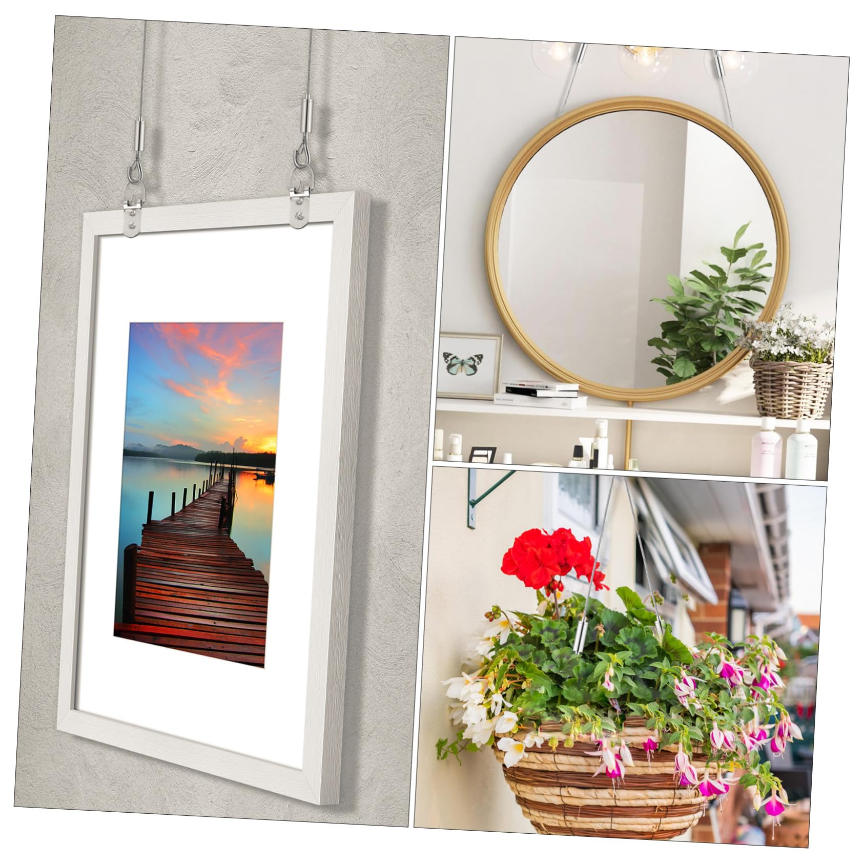 Amazon | WRITWAA 1 セット の画像吊り下げワイヤー 絵を掛けるための