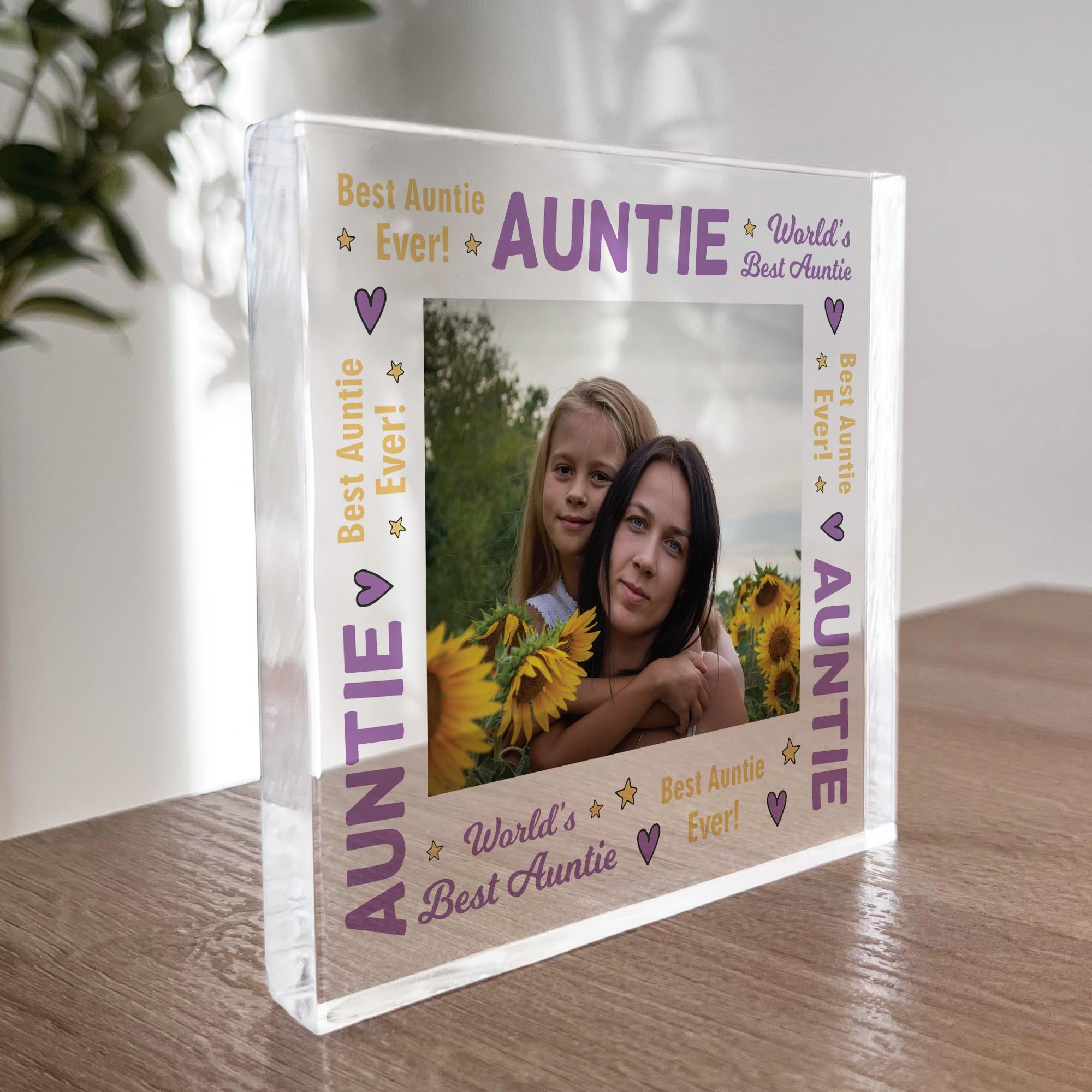 Red Ocean Auntie Gifts Personalised Photo Block Gift For Auntie Christmas Birthday Gift For Auntie Keepsake Gift For Him Her Auntie Plaque