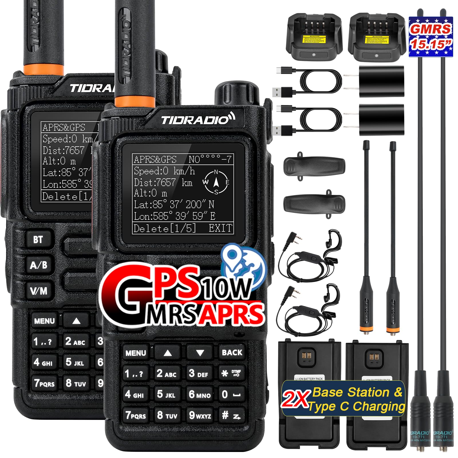 Amazon.com: TIDRADIO TD-H9 10Watt GPS/APRS GMRS Radio Handheld