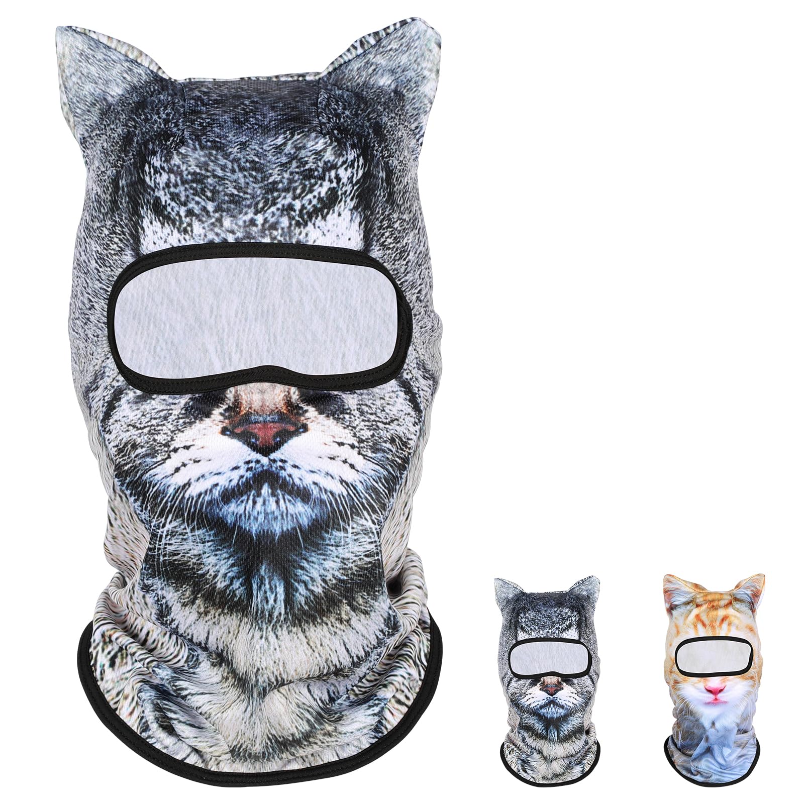 3D Cat Ski Balaclava Sheisty Face Mask with Ears Animal Ski Mask for Music Festivals Raves Ski Outdoor