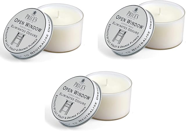 Price's Open Window Candle in Tin Eliminates Odours - Triple Pack