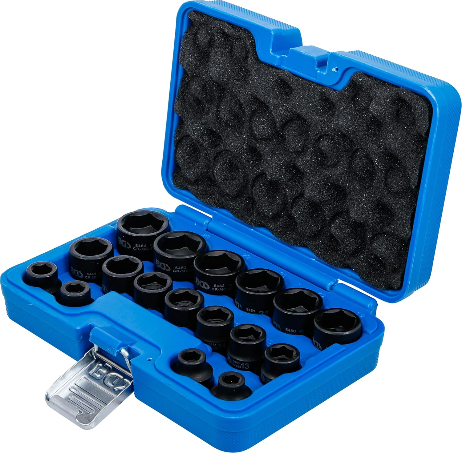 BGS 9286 | Impact Socket Set, Hexagon, extra flat | 12.5 mm (1/2") Drive | 8-24 mm | 17 pcs.