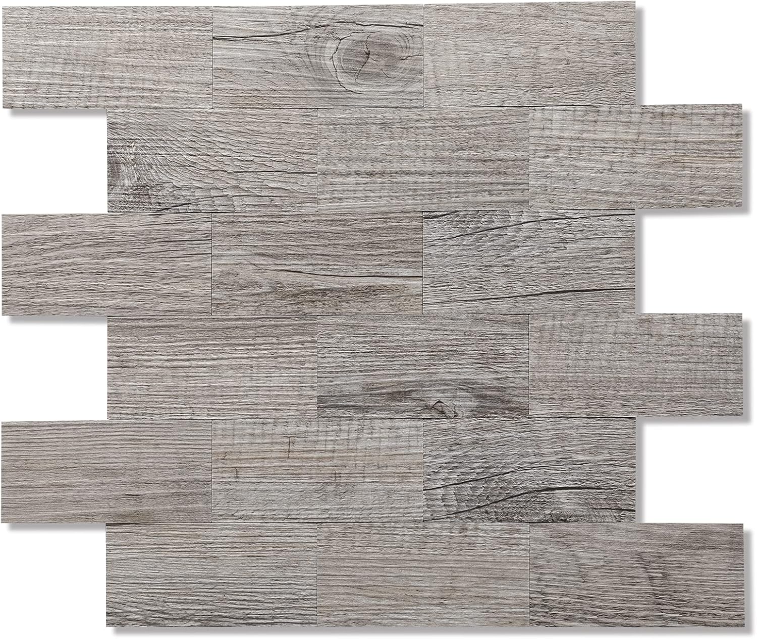 20-Pack Peel and Stick Tile Backsplash 11.3"X11.5" PVC Wall Tiles, Stick on Backsplash for Kitchen, Bathroom Tile, Fireplace Décor, Laundry Table, Stair Decals in Grey Rustic 20 Grey Rustic