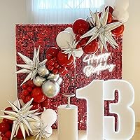 Vista 12 de 36 Panels Giltter Wall Backdrop Pink Shimmer Wall Backdrop for Party Wedding Birthday Engagement Bachelorette Parties Anniversary Decoration