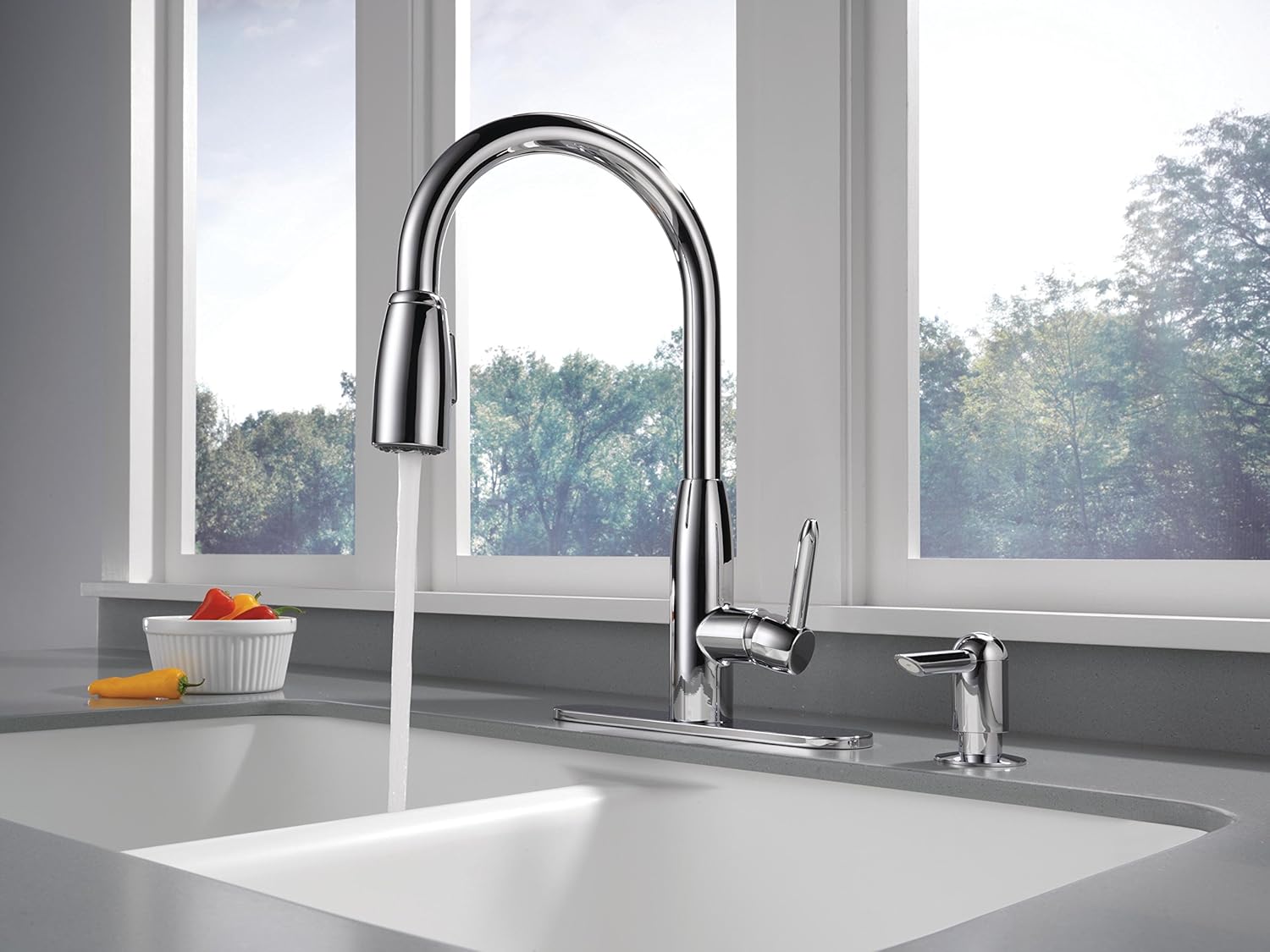 70% Off Everything Peerless P188103LF-SD Apex Single Handle Kitchen Pull-Down with Soap Dispenser, Chrome Black Friday Clearance Peerless P188103LF-SD Apex Single Handle Kitchen Pull-Down with Soap Dispenser, Chrome