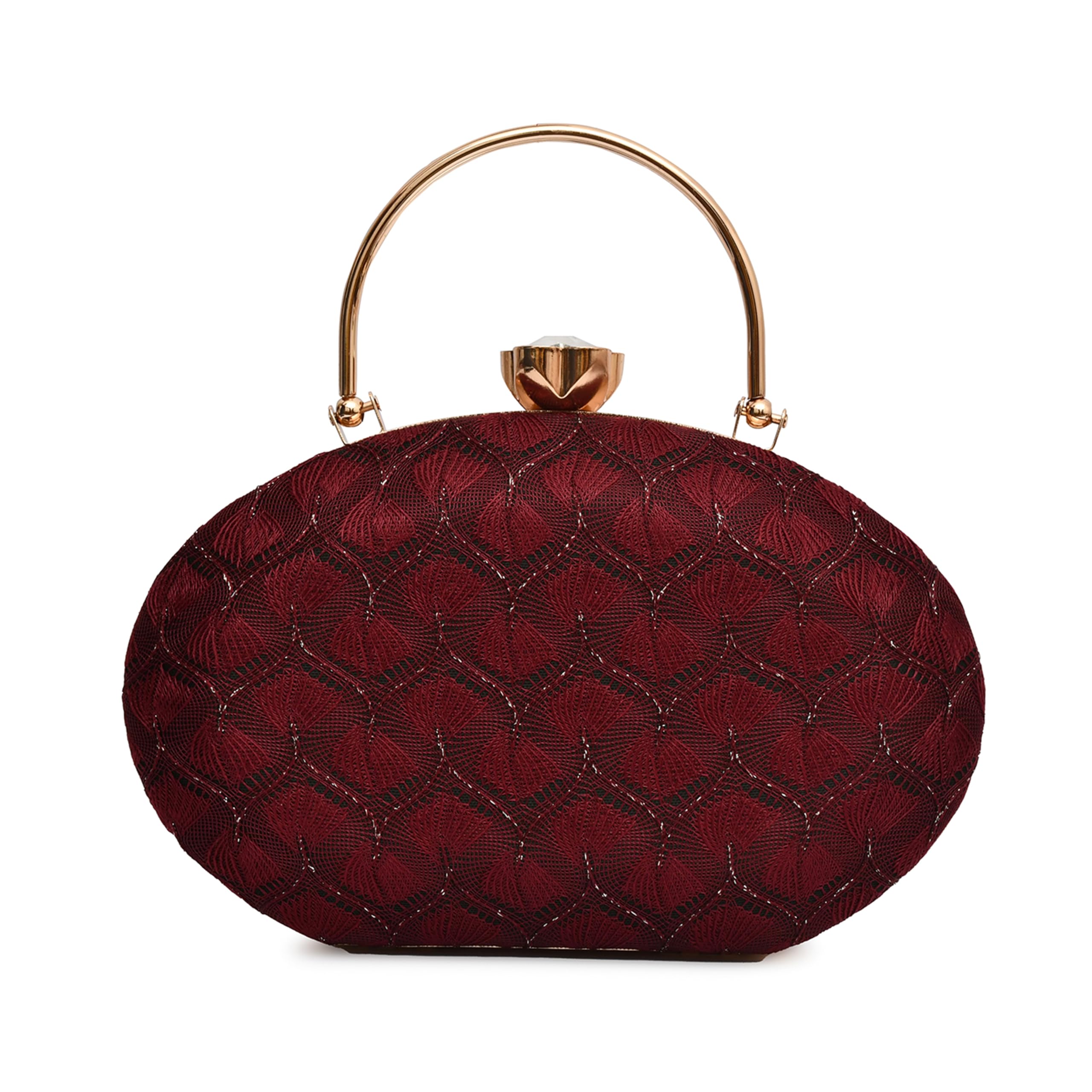 Pouch Parlor Maroon Womens Handcrafted Beautiful Bling Box Clutch Bag (B0DDCVKL7X) Amazon Price History, Amazon Price Tracker