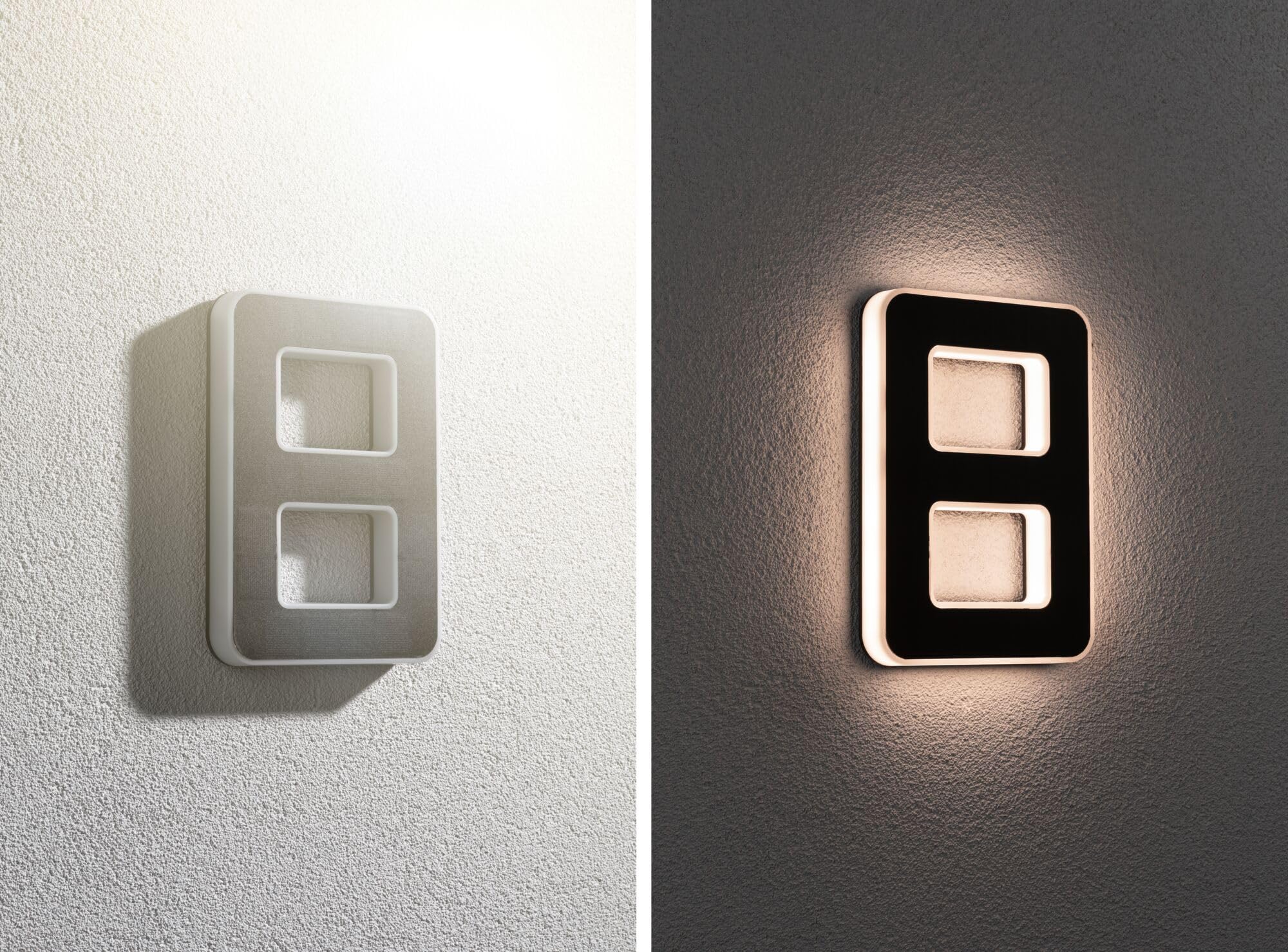 Paulmann 79849 LED Solar Hausnummer 8 IP44 Warmweiß Akku wechselbar incl. 1x0,2 Watt Solarleuchte Schwarz Solarlampe Kunststoff Solarlicht 3000 K