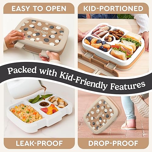 Miniatura 227 de Bentgo Kids Prints - Lonchera para niños, a prueba de derrames, con 5 compartimentos, estilo bento, tamaño de porciones ideales para edades de 3 a 7