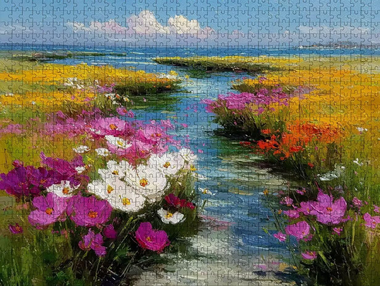 Kwiat Puzzle 3000 sztuk dla dorosłych, drewniane puzzle z pudełkiem 122 x 81 cm, puzzle dla dorosłych o wysokiej trudności, DIY gra logiczna, kreatywna rozrywka, letnia dekoracja, (izolacja) 7-8719