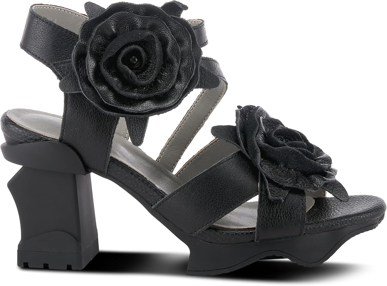 Spring Step L'Artiste Shelly – Women's Hand-Painted Floral Leather Platform Sandal with Adjustable Ankle Strap - Artistic Block Heel For Everyday Wear - Image 6