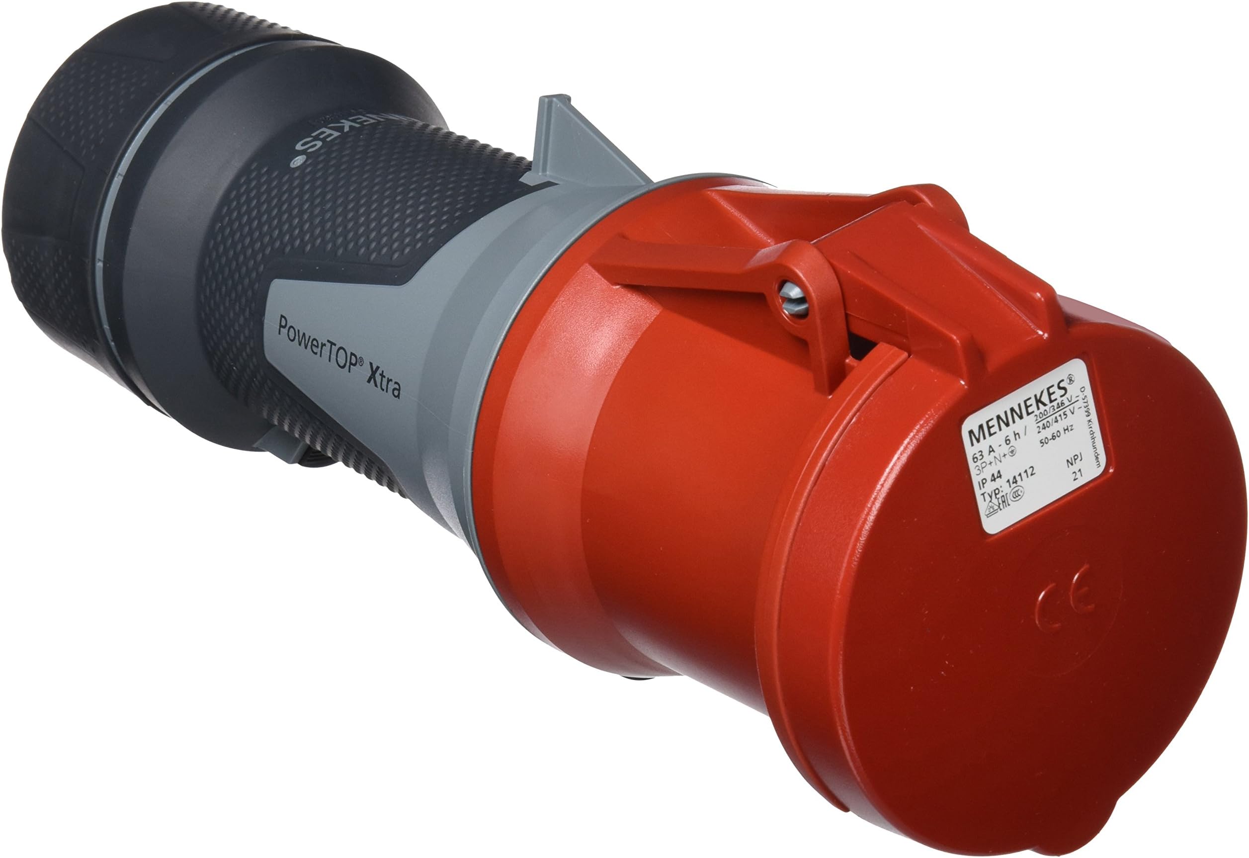 101300054 prolongadores Power Top Xtra, Outlets CEE, 400 V, 50 – 60 Hz, 63 A, 5-pin, IP 44 Degree Protection, Red
