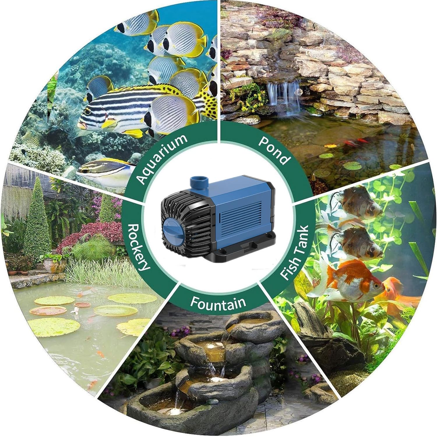 Bomba sumergible para acuario de 12000 L/H, bomba de retorno ajustable con 4 interfaces, bomba de circulación silenciosa de alto tráfico de 100 W para acuario, pecera, piscina, estanque de peces