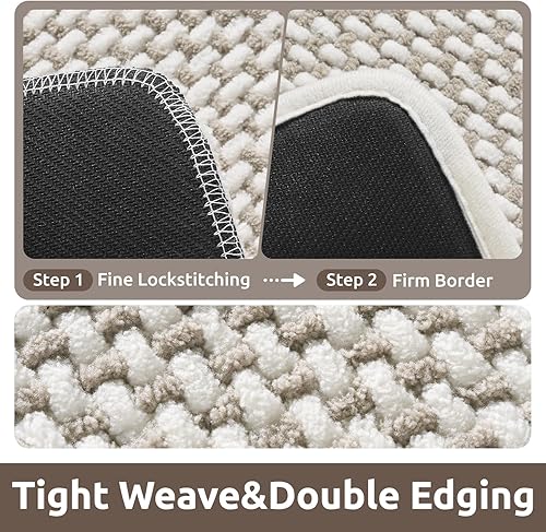 Miniatura 4 de AMOAMI Tapete de baño de felpilla súper absorbente, de secado rápido, para baño, con parte trasera de goma, antideslizante, lavable, para debajo de