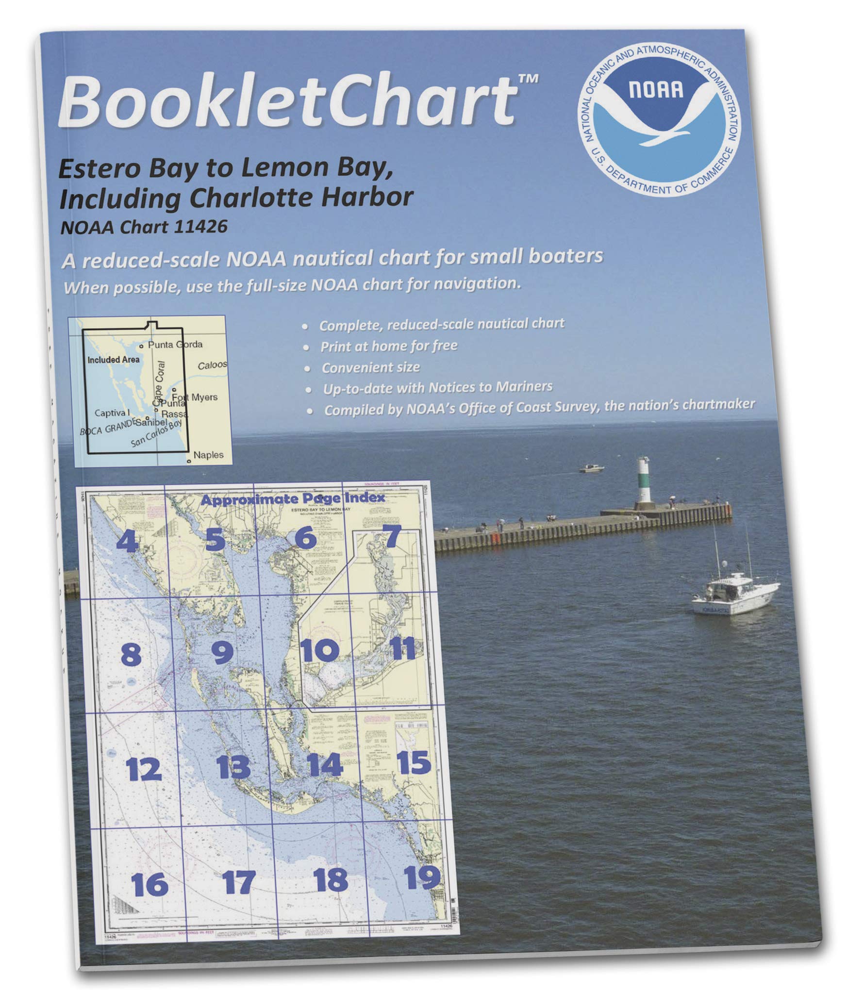 Paradise Cay Publications NOAA BookletChart 11426: Estero Bay to Lemon Bay: Including Charlotte Harbor, Handy 8.5
